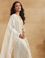 Natural Cotton Silk Blend Hand Block Printed Dupatta