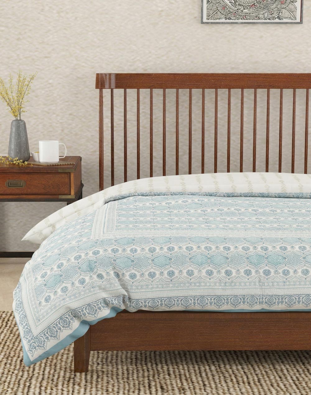 Blue Megh Hand Block Printed Cotton Quilt