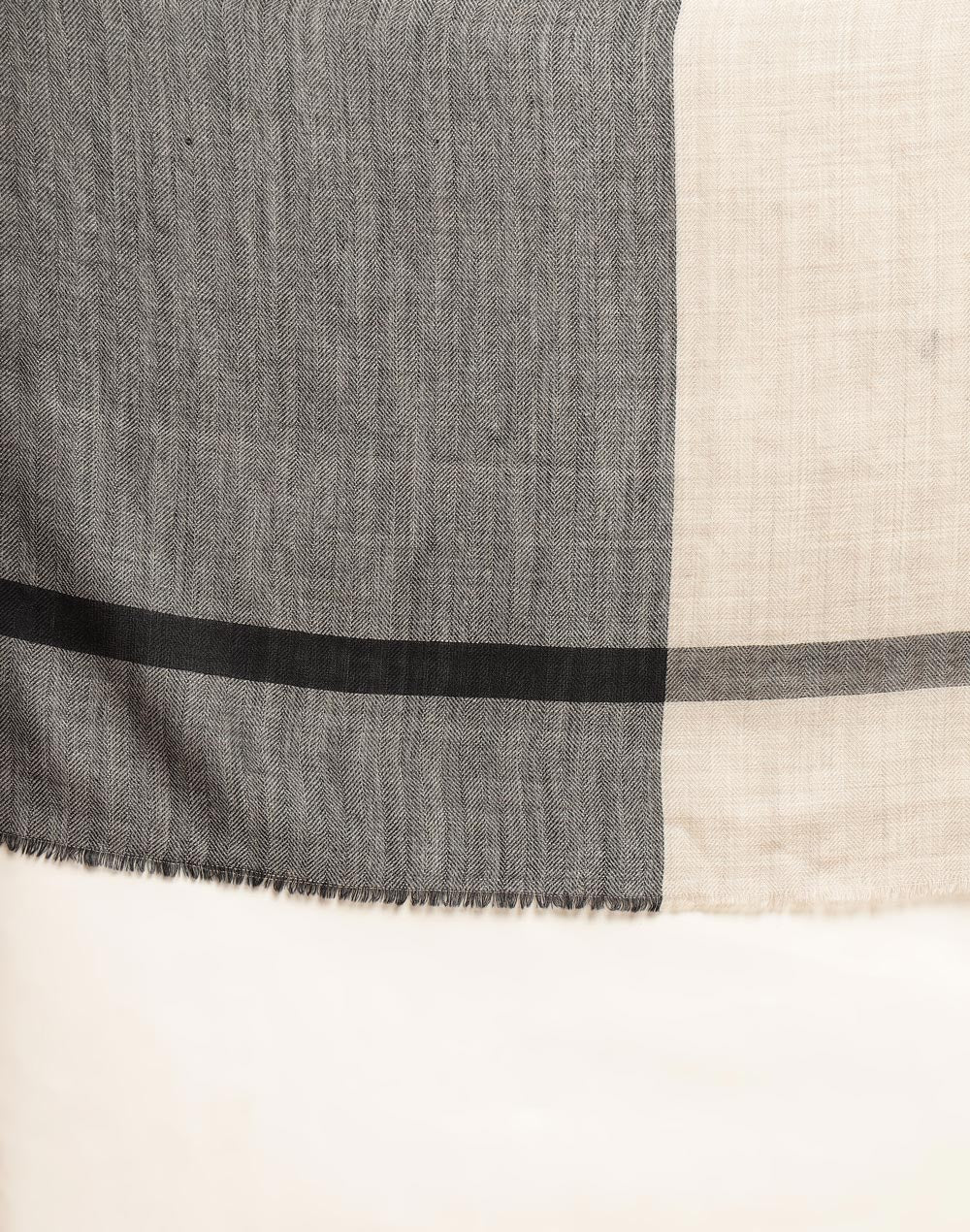 Black-Grey Wool Shawl