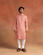 Orange Viscose Silk Long Kurta