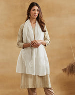 Natural Cotton Silk Chikankari Stole