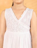 White Cotton Chikankari Cupcake Dress