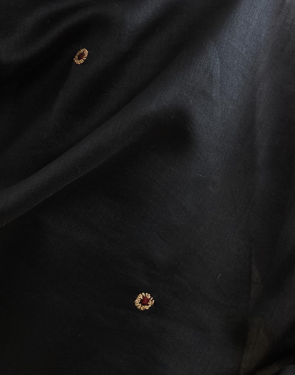 Black Cotton Silk Chikankari Stole
