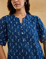 Indigo Cotton Dabu Top
