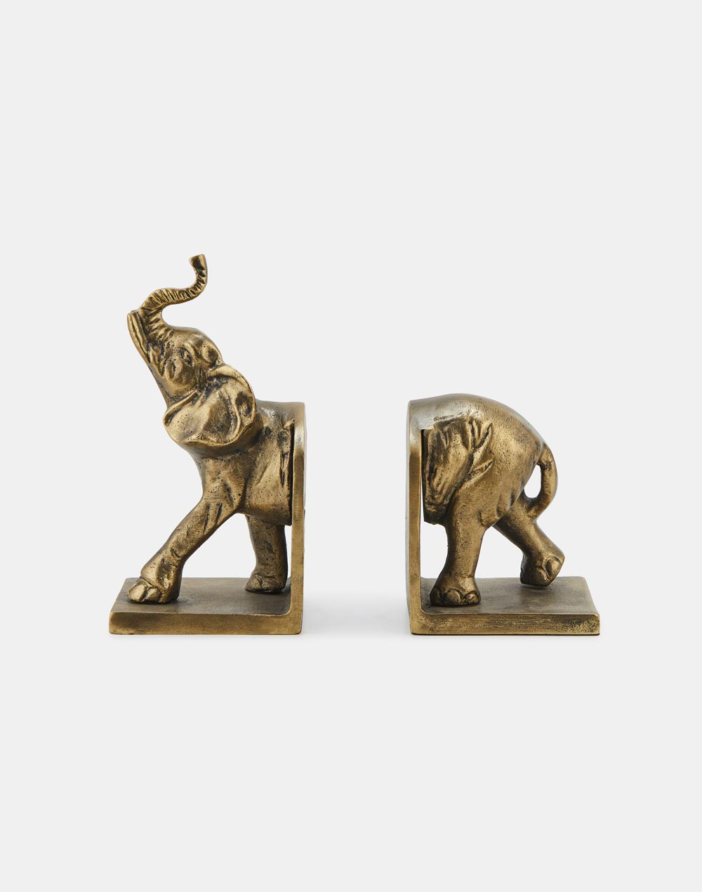 Golden Elephant Casted Metal Bookend