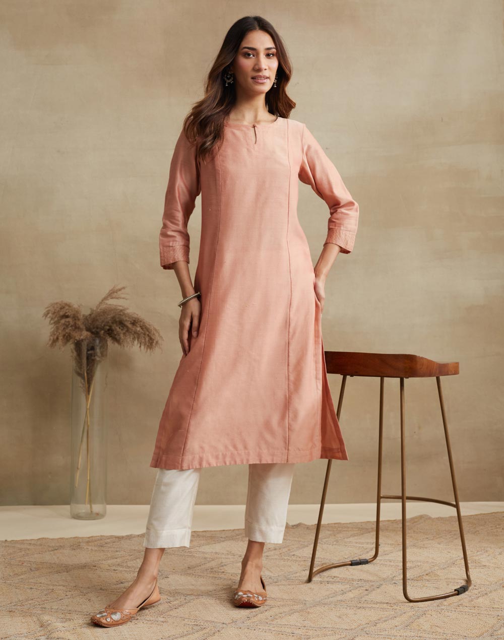 Natural Cotton Silk Ethnic Pant
