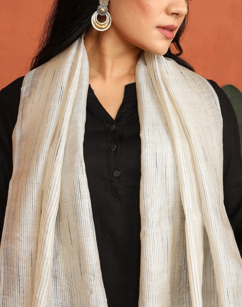 Natural Silk Blend Hand Woven Stole