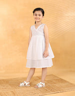 White Cotton Chikankari Cupcake Dress