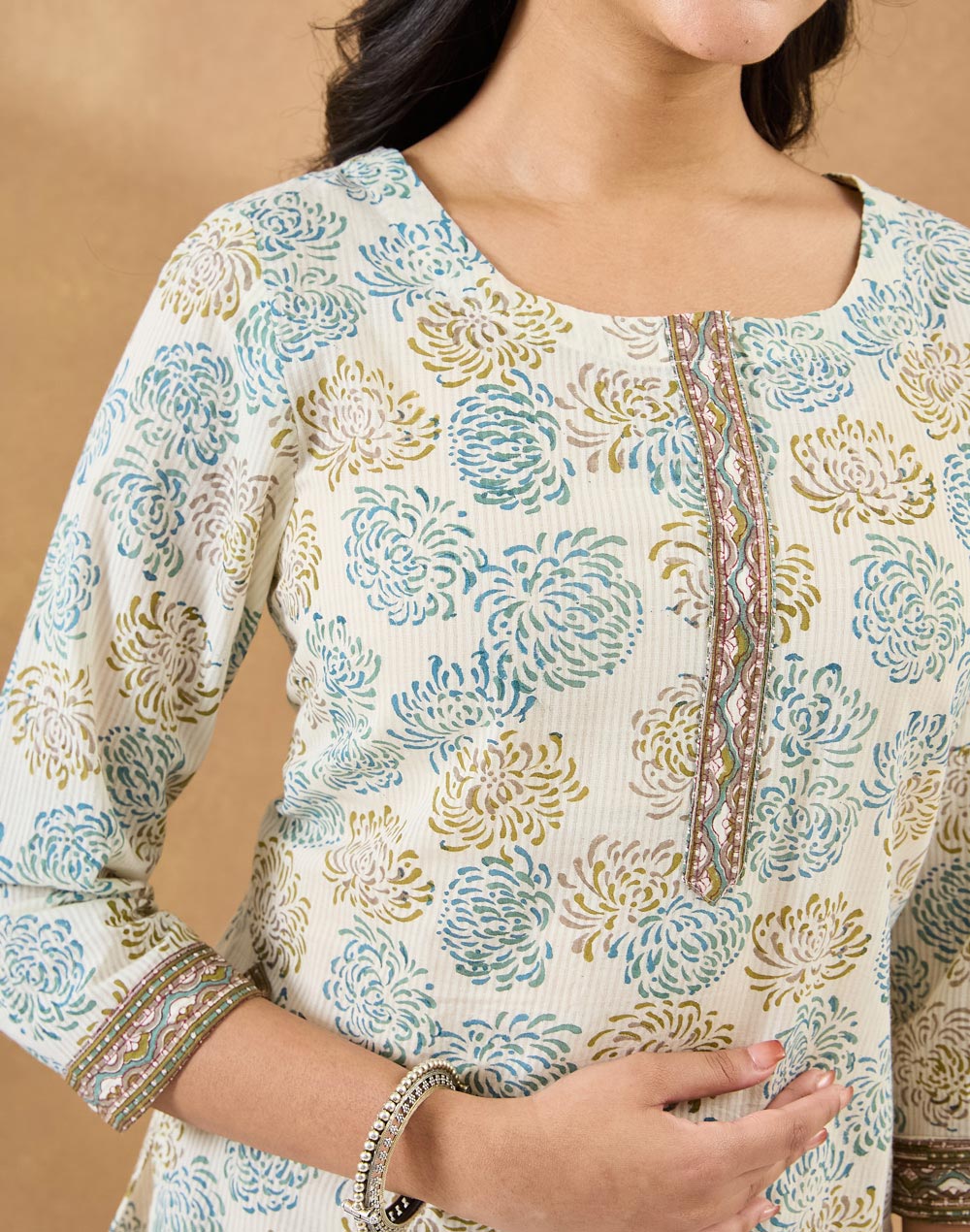Natural Cotton Hand Block Print Kurta Short
