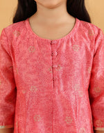 Pink Cotton Silk Blend Printed 3pc Churidar Set