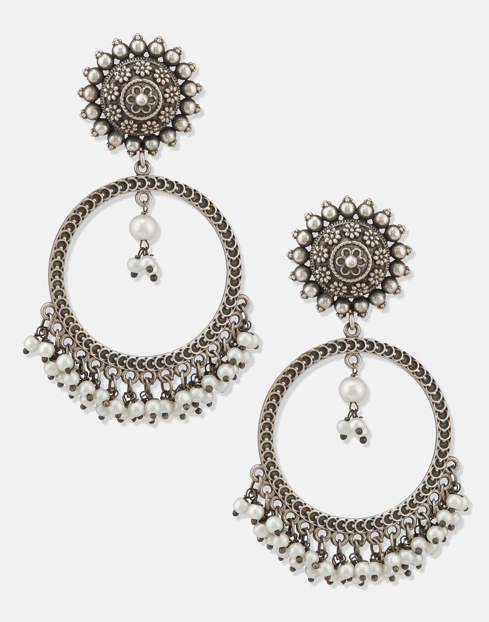 Metal Chand Bali Earrings
