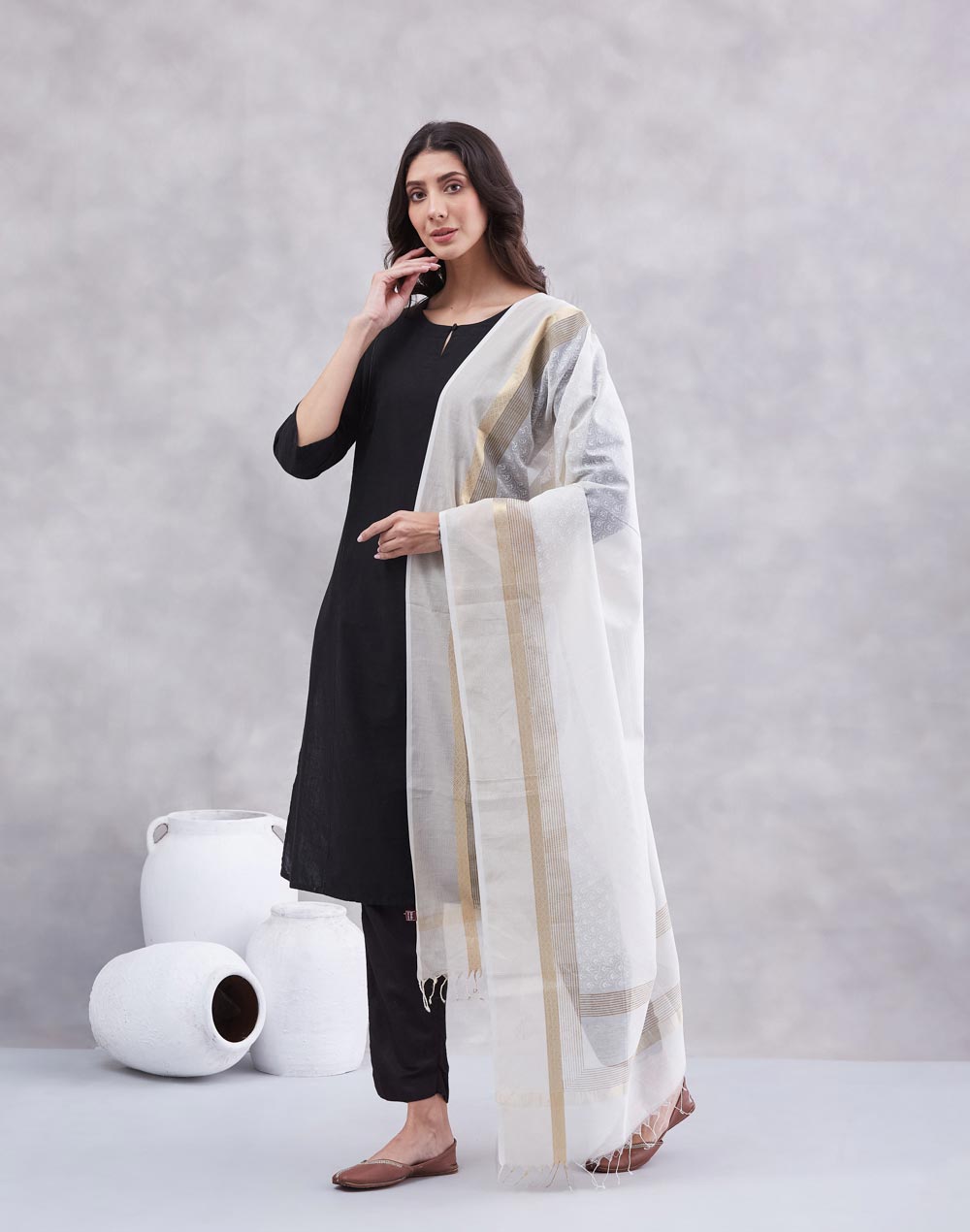 Natural Cotton Silk Printed Dupatta