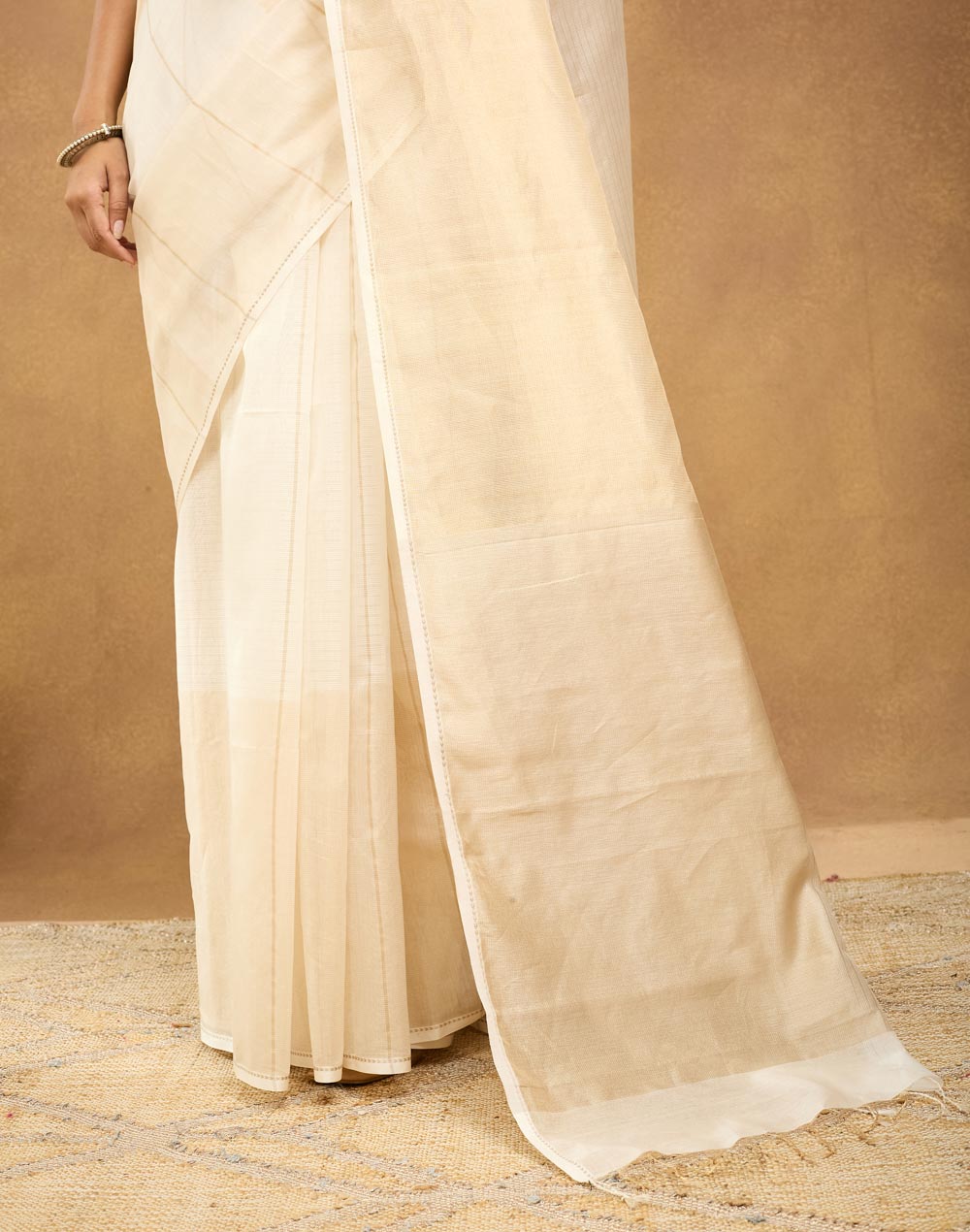 Natural Cotton Silk Blend Sari