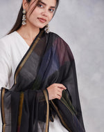 Black Cotton Silk Blend Dupatta