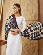 Black Viscose Ajrakh Print Stole for Women from Fabindia UK
