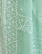 Blue Cotton Silk Blend Chikankari Dupatta