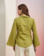 Texture and finish of the Green Shirt by Fabindia UK