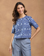 Blue Cotton Short Top