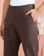 Brown Cotton Trousers for Men with breathable cotton