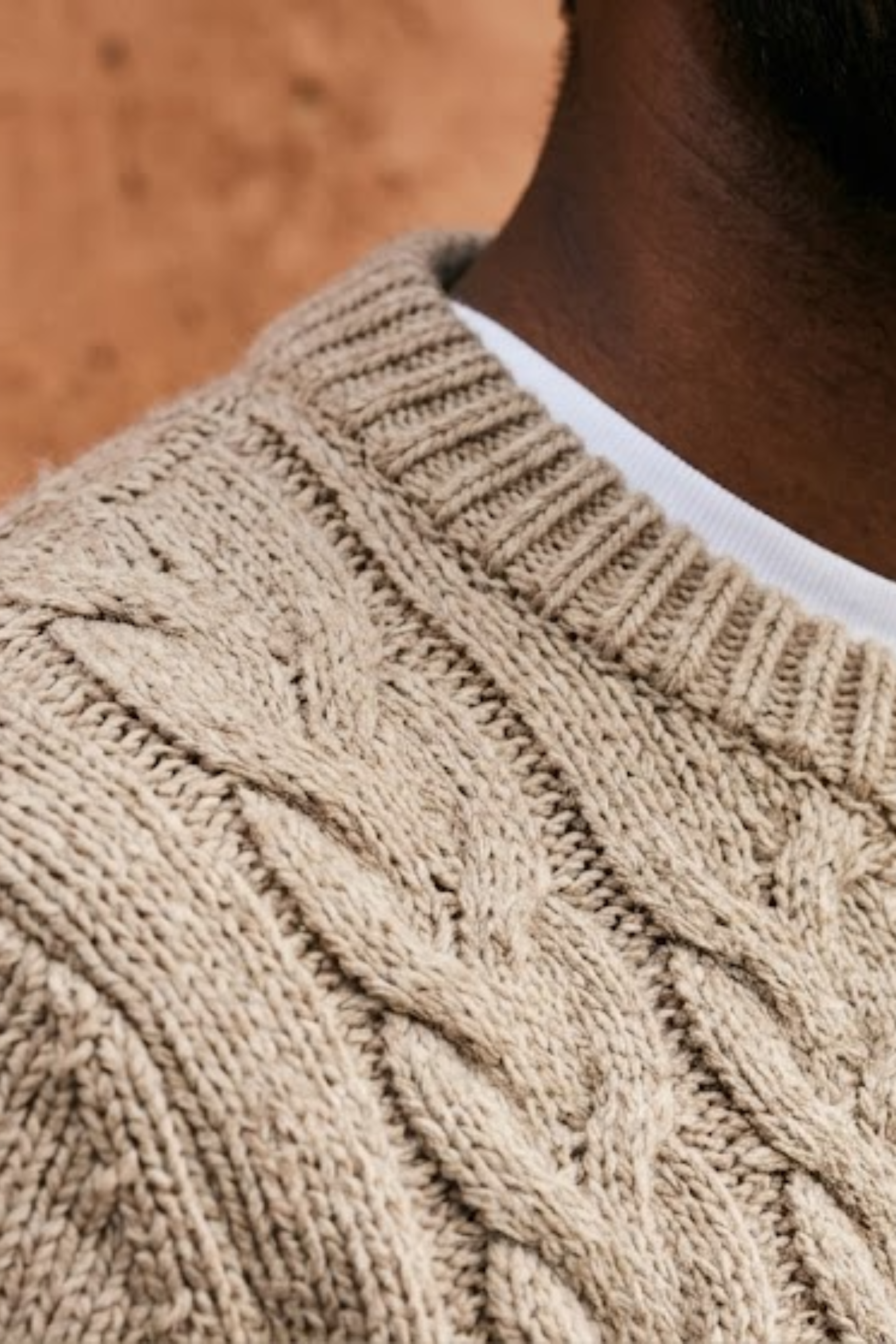 Beige Cotton Blend Sweater