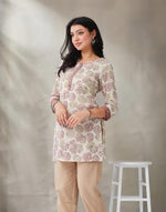 Natural Cotton Hand Block Printed Slim Fit Short Kurta