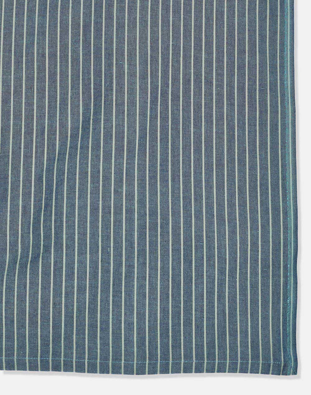 Navy Nile Stripe Cotton Bed Sheet With 2 Pillow Covers