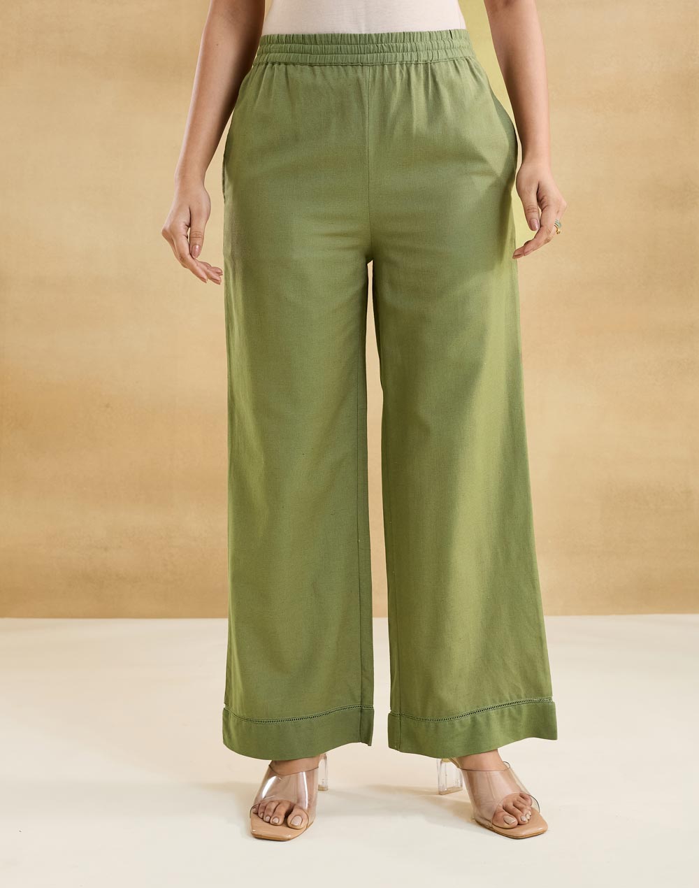 Green Cotton Linen Envoy Pant & Top Set