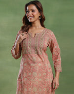 Orange Cotton Long Kurta