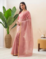Purple Cotton Silk Blend Chanderi Woven Wonders Sari