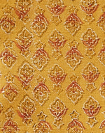 Mustard Viscose Silk Hand Block Printed Slim Fit Short Kurta