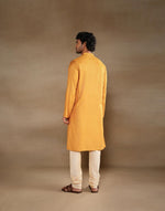 Yellow Viscose Silk Long Kurta