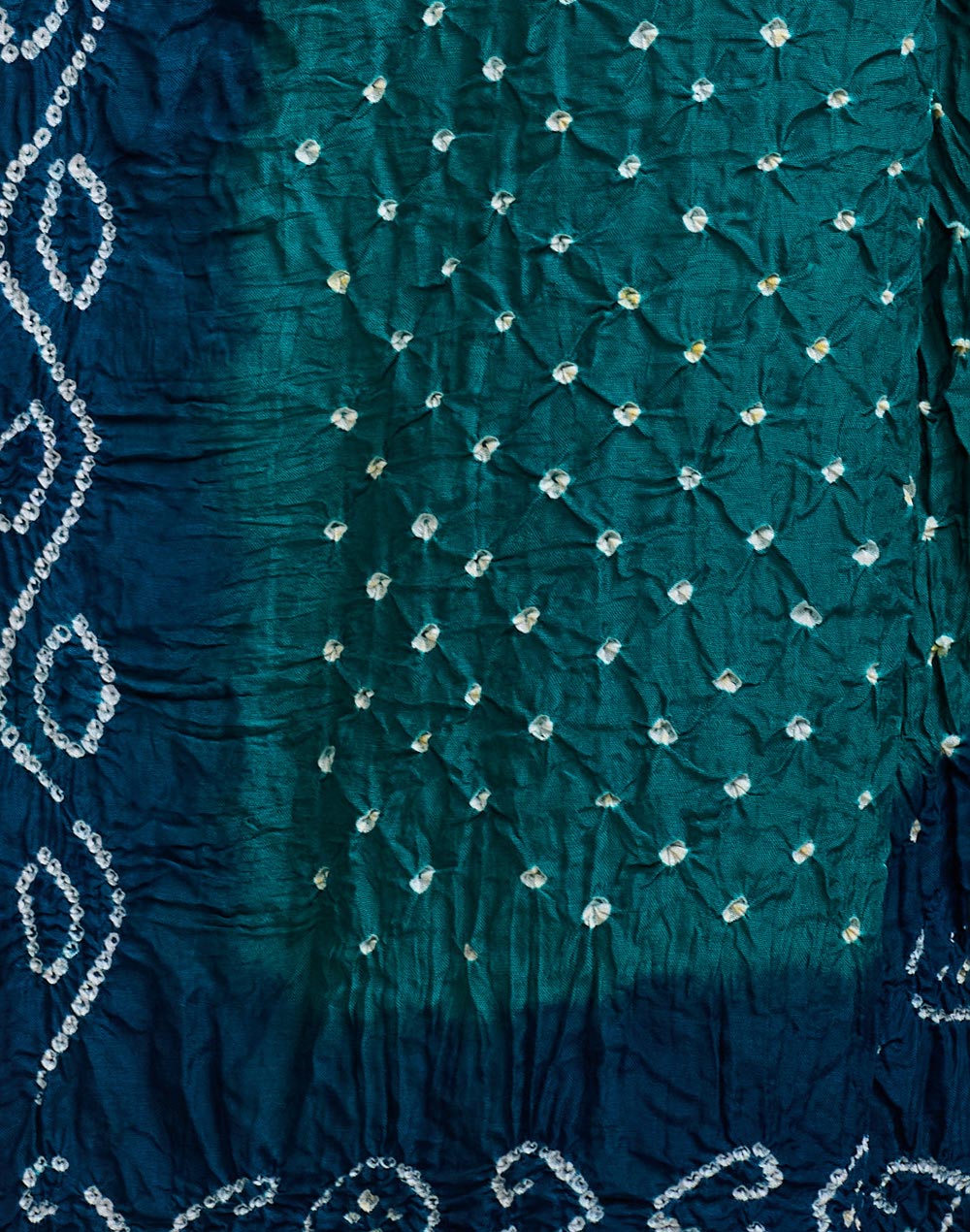Blue Viscose Blend Bandhani Dupatta