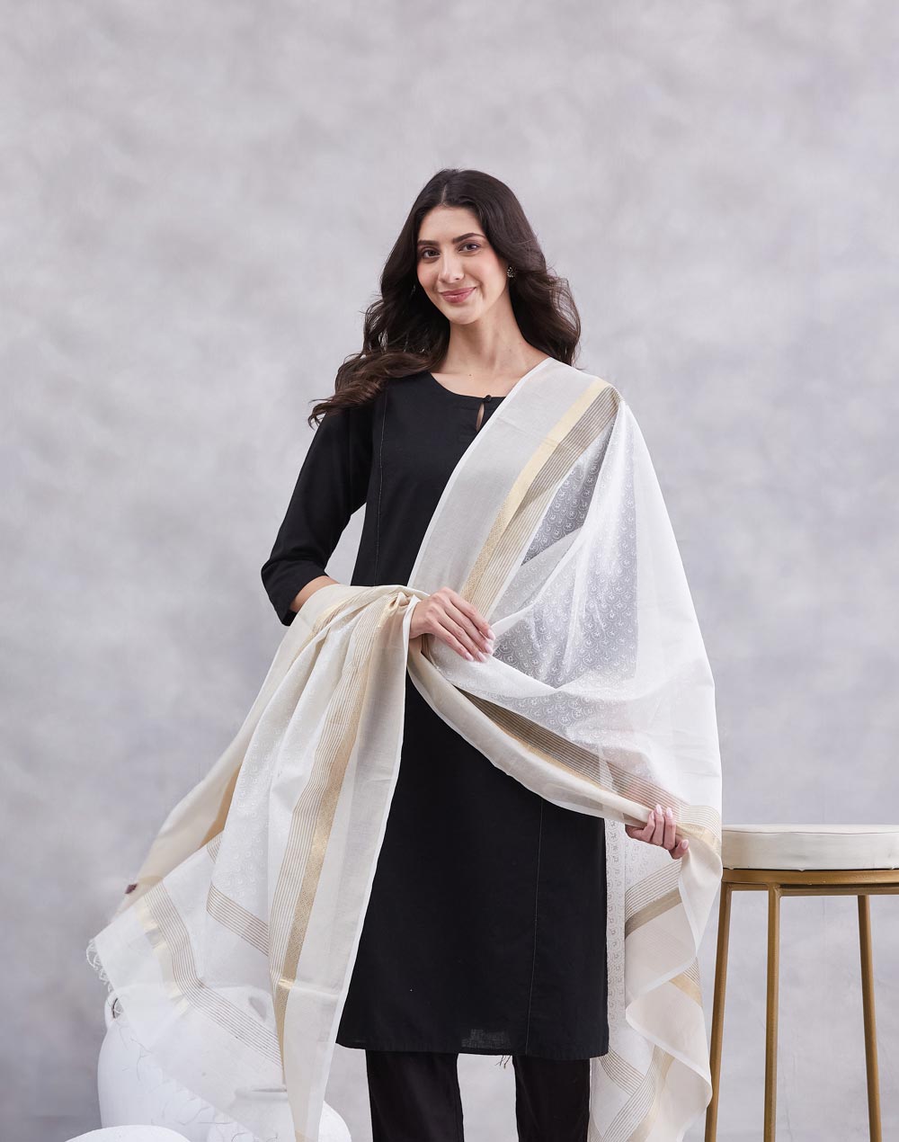 Natural Cotton Silk Printed Dupatta