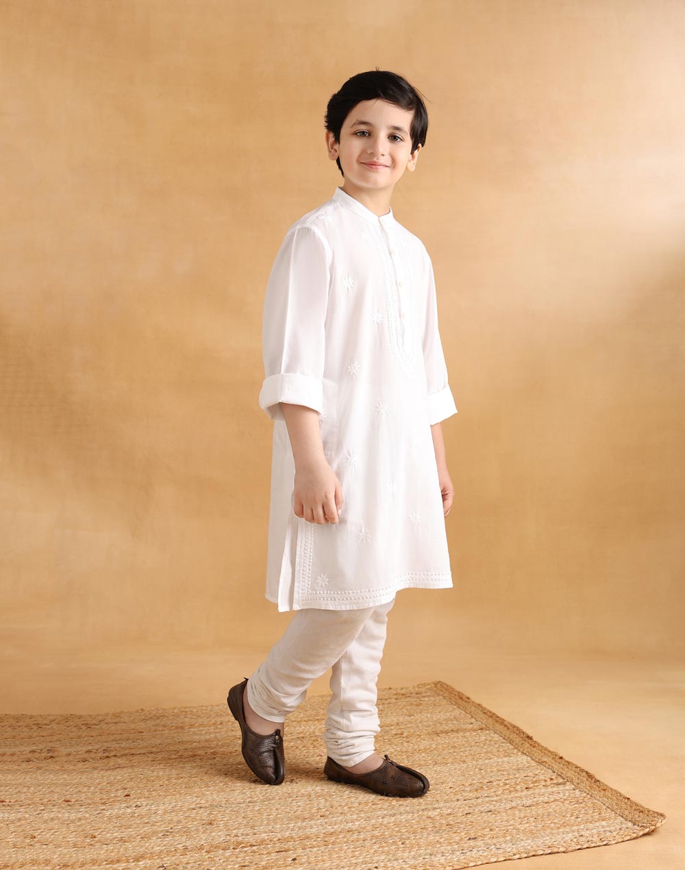 White Cotton Chikankari Modern Heirloomlong Kurta