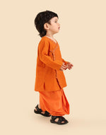 Mustard Cotton Dobby 2pc Dhoti Set