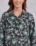 Black Cotton Printed Shirt
