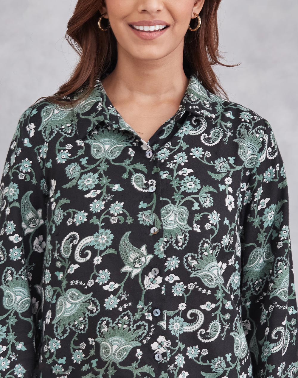 Black Cotton Printed Shirt