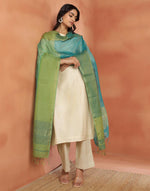 Turquoise Cotton Silk Blend Maheshwari Dupatta
