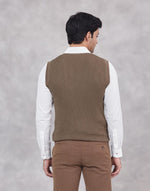 Green Cotton Blend Sweater Vest