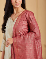 Pink Silk Blend Hand Block Print Dupatta