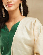 Offwhite Silk Blend Woven Dupatta