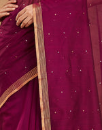 Purple Cotton Silk Blend Chanderi Sari